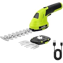 SnapFresh Cordless Grass Shears & Hedge Trimmer, 2-in-1 Handheld Electric Lightweight Hedge & Shrub Trimmer with Battery for Garden Yard Lawn, 2.0Ah Battery & USB-C Charging Cable Included