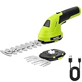SnapFresh Hedge Trimmer Cordless Grass Shear, 2 in 1 Electric Grass Trimmer and Hedge Shears, Handheld Bush Trimmer/Grass Cutter/Shrub Trimmers with Battery for Garden & Lawn, USB-C Cable Included