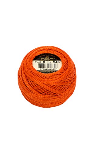 Hilo DMC Pearl Cotton Ball Size 8 87yd Naranja Quemado miniatura 1