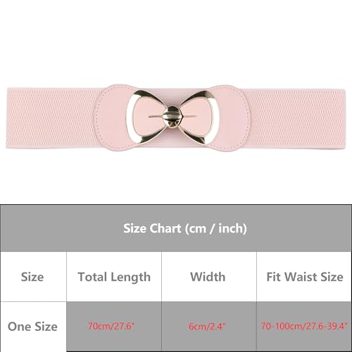 Women's Belt Bow Buckle Elastic Waist Seal Belts Fashion Versatile for Dresses Blouse4
