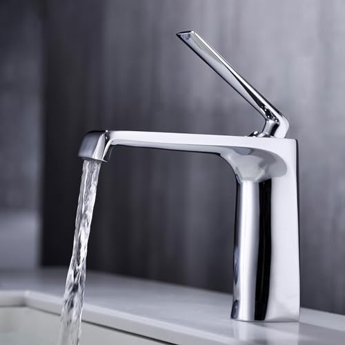 Mitigeur de lavabo cascade noir au design épuré durable
