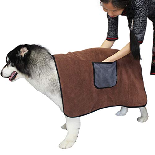 Serviette de bain pour chien en microfibre double couche ultra absorbante