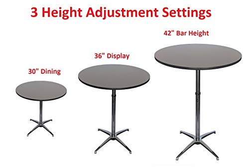 30 Inch Round Adjustable Height Cocktail Table/Trade Show Table Grey Nebula #TOP3