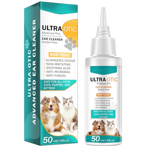Dog Ear Cleaner Dog Ear Infection Treatment Antibiotic Dog Ear Drops for Ear Infection Ear Mite Treatment for Dog & Cat Provides Relief for Yeast Infection Reduces Ear Mites And Debris 50ml