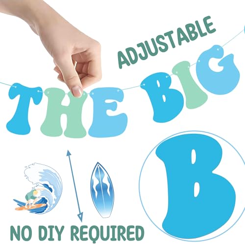 Image of Surf The Big One Banners Retro 3PCS Beach Surfing 1st Birthday Banners The Big One Party Supplies for Summer Beach Surfing First Birthday Party Decor