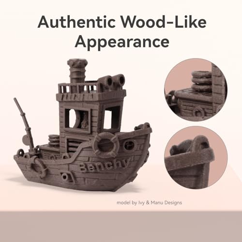 Image of Chitu Systems Conjure Wood PLA Filament 1.75mm 1KG Rose, Real Wood Fibers Filled 3D Printer Filament, Using Reusable Spool Compatible with Bambu Lab Refill Filament, Fits for Most FDM 3D Printers