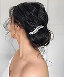 SWEETV Rhinestone Crystal Hair Accessories - Retro Bridal Hairpiece, Sparkly Side Comb for Brides, Bridesmaids, Women and Girls