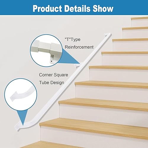 Balustrade murale extérieure anticorrosion kit complet rampe blanche 30cm