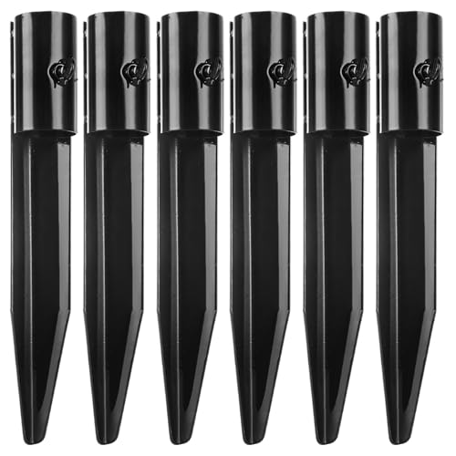 CYEAH 6 Pack Metal Stakes Solar Lights Replacement Spike 10 in Steel Torch Stand Stakes for Tiki Torches Freestanding Poles and Solar Lights Outdoor Light Stakes Garden Stakes for Lights