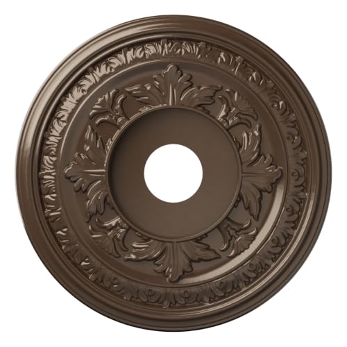 Image of 19 inchOD x 3 1 /2 inchID x 1 inchP Baltimore Thermoformed PVC Ceiling Medallion (Fits Canopies up to 7 3 /4 inch), Metallic Copper