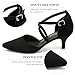Imagen de Greatonu Mujer Zapatos de Tacón Kitten Heel Tiras Cruzadas Puntiagudo de Salón Negro Talla 40