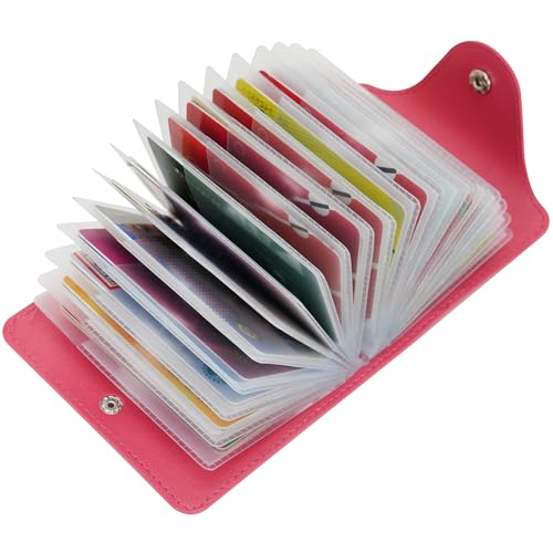 GERIINEER Credit Card Holder Leather Wallet for Women and Men Bank Card Case Wallet ID Card Organiser Business Card Case - 40 Card Slots