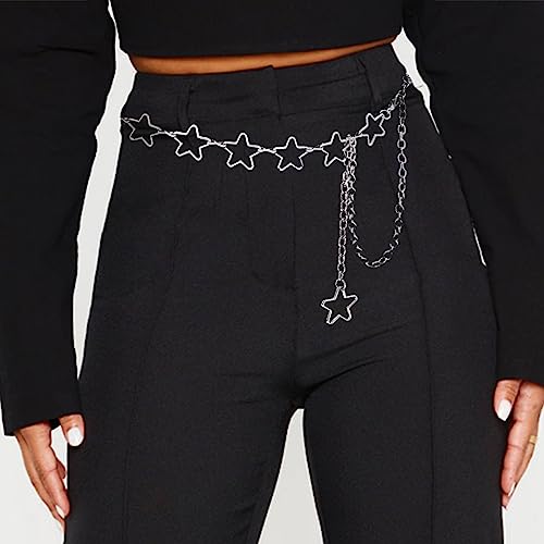Long Tassel Waist Chain Belt for Women, Adjustable Metal Body Belly Belt Chain for Dress2
