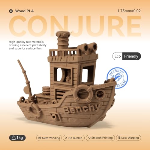 Image of Chitu Systems Conjure Wood PLA Filament Teak, Using Reusable Spool Compatible with Bambu Lab Refill Filament, Dimensional Accuracy 1.75mm+ /-0.02mm, 3D Printing Filament Bundle, 2KG Spool (4.4lbs)