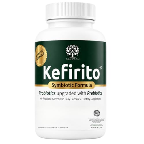 Pure Kefir Probiotic Supplement 50 Billion CFU - Kefirito 7 Strains Kefiran 60 Capsules - Probiotics for Women and Men - Digestive Enzymes Supports Akkermansia 1 Month Supply The Spirit of The Forest