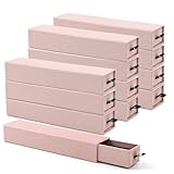Lainrrew Jewelry Gift Box, Luxury 12-Pack Jewelry Gift Box Velvet-Lined, Compact Drawer Style for Earrings & Rings, Stylish Necklace Bracelet Organizer, 8.3x1.8x1.4 Inches (Pink)