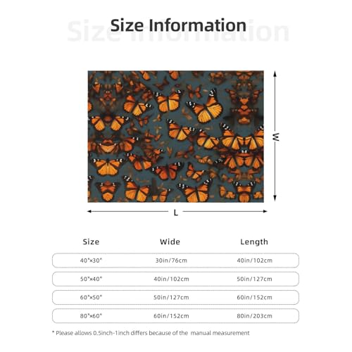 Couverture de lit EdWal en microfibre aux papillons monarques oranges pour toutes saisons - 8