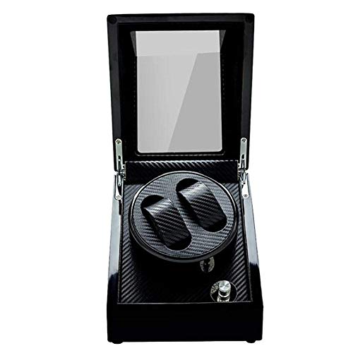 Watch winder automatic 2 watches madera estuche lujo negro expositor 2