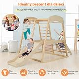 GOPLUS Rusztowanie do wspinaczka dla dzieci, zestaw zabawek z drabinką, zjeżdżalnią i siatką, uniwersalna wieża do zabawy