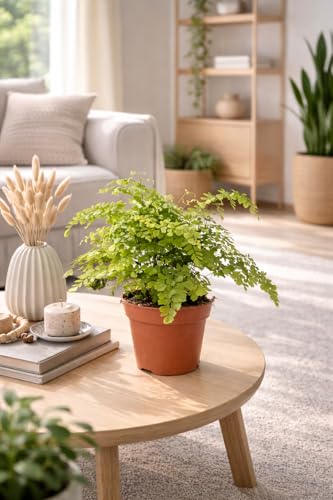 Adiantum raddianum ‘Fragrans’ – Frauenhaarfarn/Venushaar – 30-35 cm – Luftreinigende Zimmerpflanze, pflegeleicht & dekorativ für Wohnräume, Bad & Büro