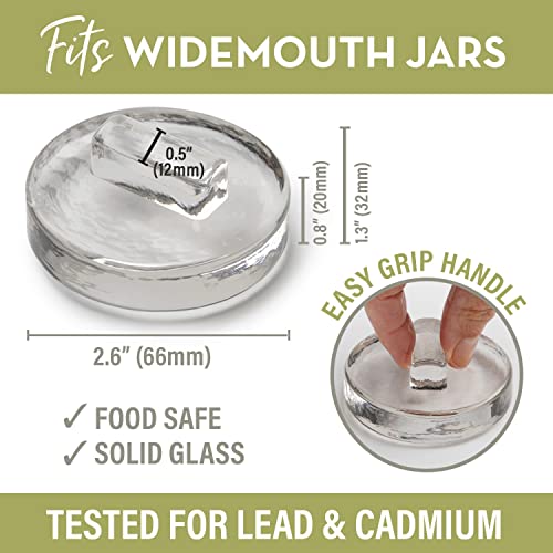 Glass Fermentation Weights for Fermentation with Easy Lift Handles, Set of 4