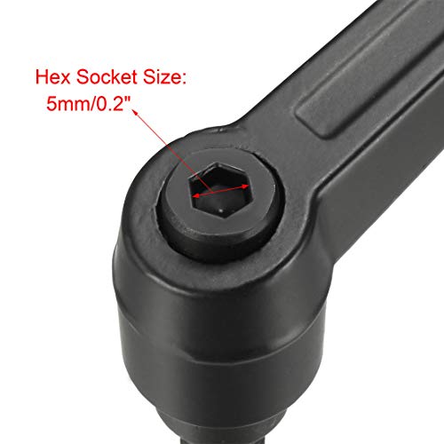 Image of uxcell M10 x 40mm Handle Adjustable Clamping Lever Thread Push Button Ratchet Male Threaded Stud Knobs Locking Rotating Screw Handles Quick Release Bolt Black 3pcs