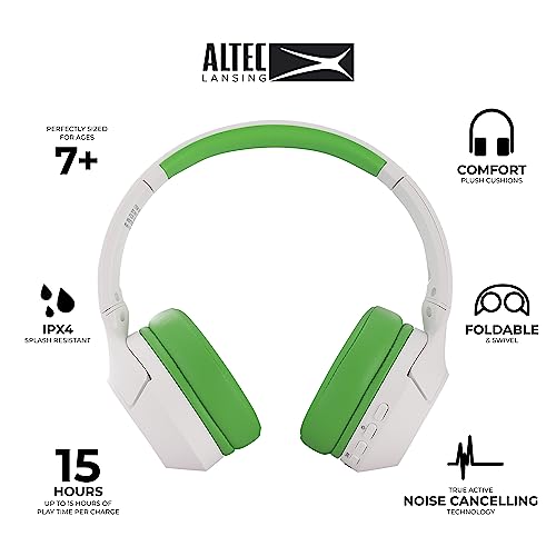 Image of Altec Lansing Kid Safe Noise Cancelling Wireless Headphones 15H Battery, 85dB Volume Limit, Foldable Design Powerful Sound, Active Noise Cancellation Perfect for Kids Ages 7+