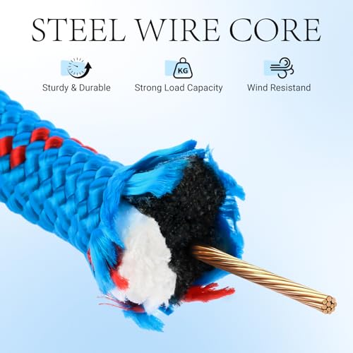 Corde à linge robuste en polyester 20m 10mm avec mousqueton extérieur - 3
