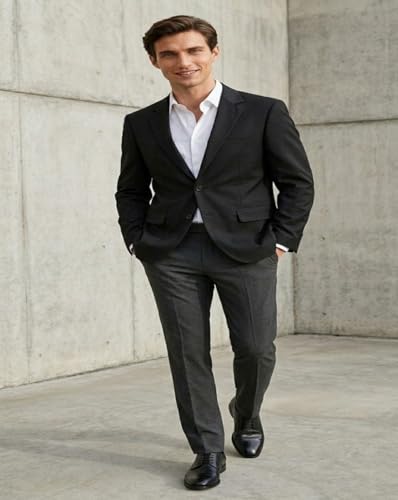Image of MAYKR Mens Black Blazer Slim Fit, Mens Black Blazer for Advocates