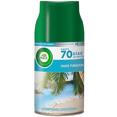 Air Wick Freshmatic - Recambio de Ambientador Spray Automático Esencia para Casa con Aroma a Oasis Turquesa 250 Mililitros el paquete puede variar