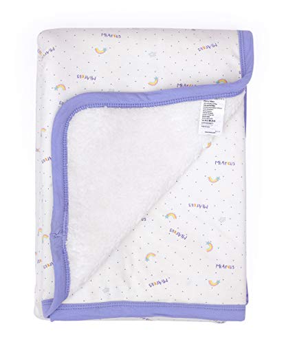 Image of Mi Arcus Premium Knitted Printed Ultra-Soft Blanket for Baby Boys Girls 0-12 Months, 100x85 cm - White