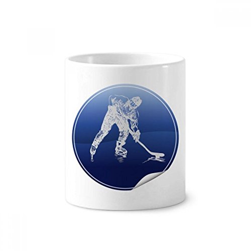 Patinage et hockey sur glace : pot à crayons aquarelle pour bureau moderne
