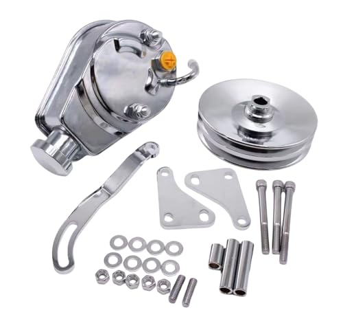 Chrome Saginaw Power Steering Pump Seal Kit With pulley Double Groove V-belt 5-7/8