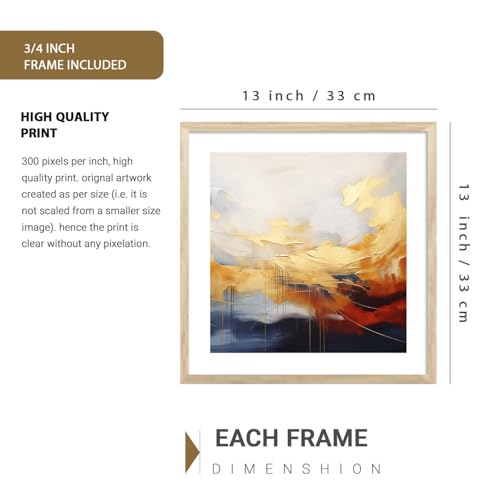 Image of kotart Premium Paintings with Frame for Home Decoration - Modern Art Vibrant Painting for Living Room Bedroom Office Wall Decoration - Pack of 4-D (Art 4, Big (13x17 or 13x13 inch))