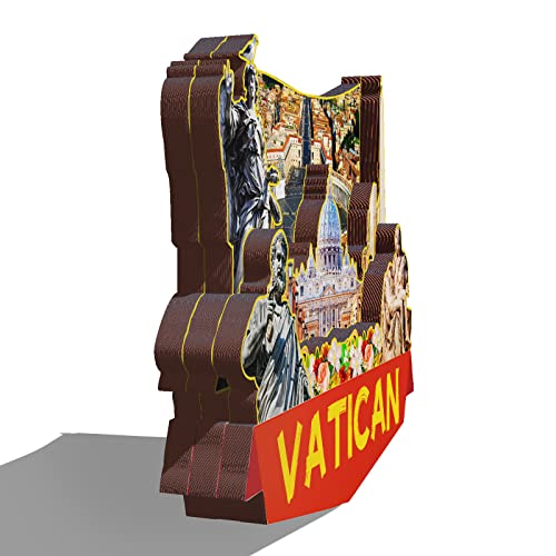 Imán decorativo de madera Vaticano Italia rectangular miniatura 2