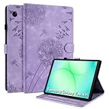 Rostsant Coque pour Samsung Galaxy Tab A11 8.7 Pouces 2025 et Galaxy Tab A9 8.7 Pouces 2023 Pissenlit Housse en Tablette Cuir PU Protection pour Samsung A11/A9 Violet