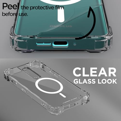 Image of Pikkme Back Cover for OnePlus 8 Mag-Safe Shockproof PC + TPU Protective Case Magnetic Support Bumper Case (Transparent Mag-Safe)