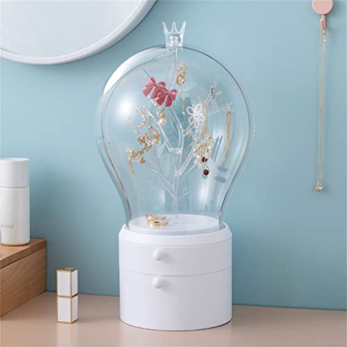 TJLSS LED Light pudełko do przechowywania biżuterii Organizer biżuteria etui z funkcją ładowania USB pulpit odporny na kurz szuflada kolczyki stojak na naszyjniki (kolor: dowcipny, rozmiar: jak