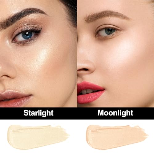 FV Iluminador Liquido, Iluminadores de Maquillaje, Larga Duración Highlighter Makeup, Iluminador en Barra Con Aplicador Almohadilla, Acabado Brillante, 13g, Starlight - imagen 4