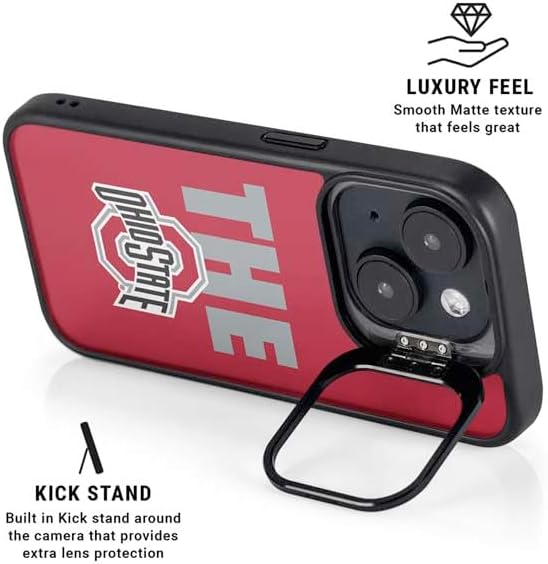 Skinit Kickstand Phone Case Compatible with iPhone 14 - Officially Licensed Ohio State University The Ohio State Buckeyes Design