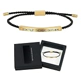 ZMaglorian Braccialetto Motivazionale in Acciaio Dorato per Donna Uomo - Don't Let the Hard Days Win - Regalo Compleanno