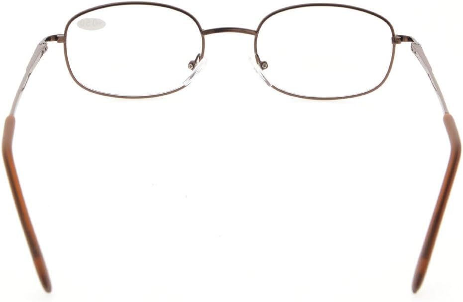 Eyekepper Metal Frame Spring Hinged Arms Reading Glasses, Brown, +0.50 - Image 5