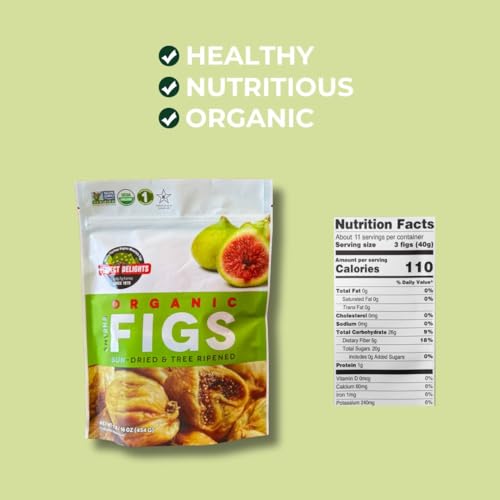 Perfect Delights Organic Sun-Dried Turkish Figs, Non-GMO, Kosher, Halal, Vegan, 16oz (1lb) - Thumbnail 7