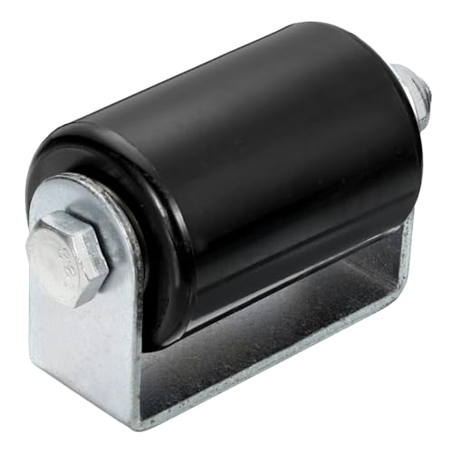 QUARKZMAN Guida a Rullo per Cancello Regolabile, Rullo in Nylon per Cancello Scorrevole da 3.1 con Staffa a Forma di L, Supporto per Guida a Rullo per Cancello Scorrevole Nero