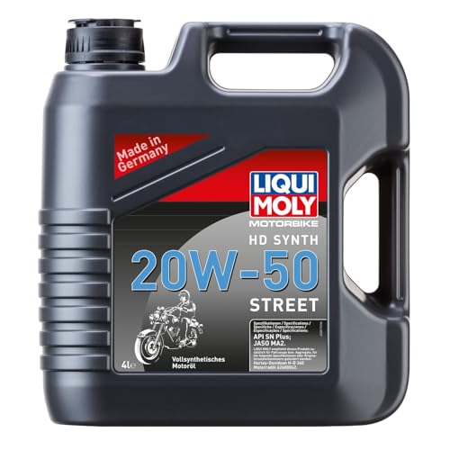 LIQUI MOLY Motorbike HD Synth 20W-50 Street, 4 L, Huile de moto à 4 coups, SKU: 3817