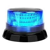 Aolyty Solar Strobe Warning Light, 360 Degree Rotating and Strobe Mode, Solar Safety Flash Light Waterproof, Strong Magnetic Base for Construction Site, Road Construction, Vehicle, Deck (Blue)