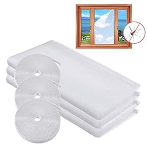 MOEGFY Fliegengitter Fenster Weiss, 3 Stück