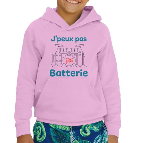 Sweat à capuche enfant batterie et rock finition premium durable - 2