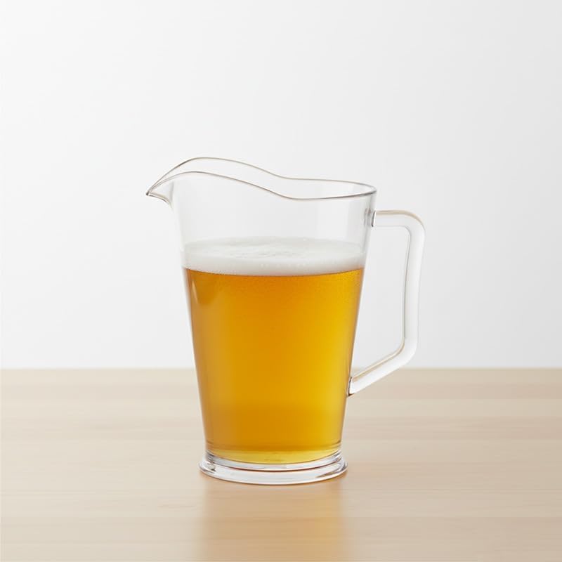 Juego de 2 Jarras de Cerveza, Jarra de Agua de Plástico Transparente, Jarra de Servicio de Plástico de 44 oz, Jarra Transparente Reutilizable para Bistro para Agua, Limonada, Jugo,Cerveza