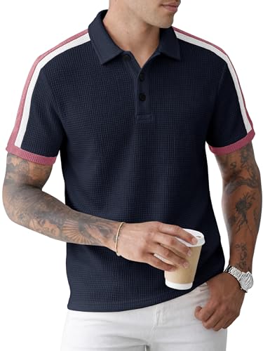 Image of Noble Monk Men's Regular Fit Polo Neck T-Shirt | Half Sleeve